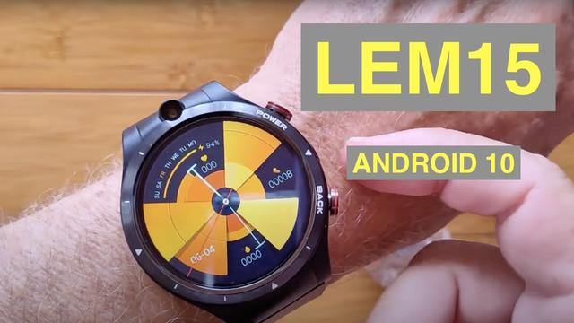 LEMFO LEM15 1.6 pouces grand écran 4G + 128G montre de téléphone double caméra GPS + GLONASS moniteur de santé multi-cadrans 900mAh IP67 étanche Android 10.7 4G montre intelligente - Avec chargeur