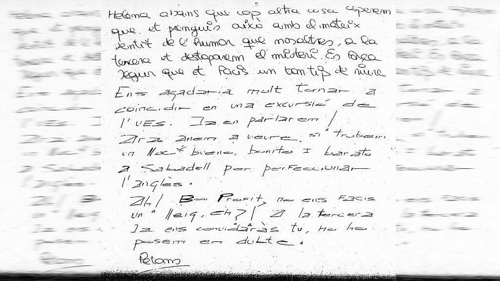 The disturbing anonymous writings that Helena Jubany found at the door of her house next to a juice with benzodiazepines