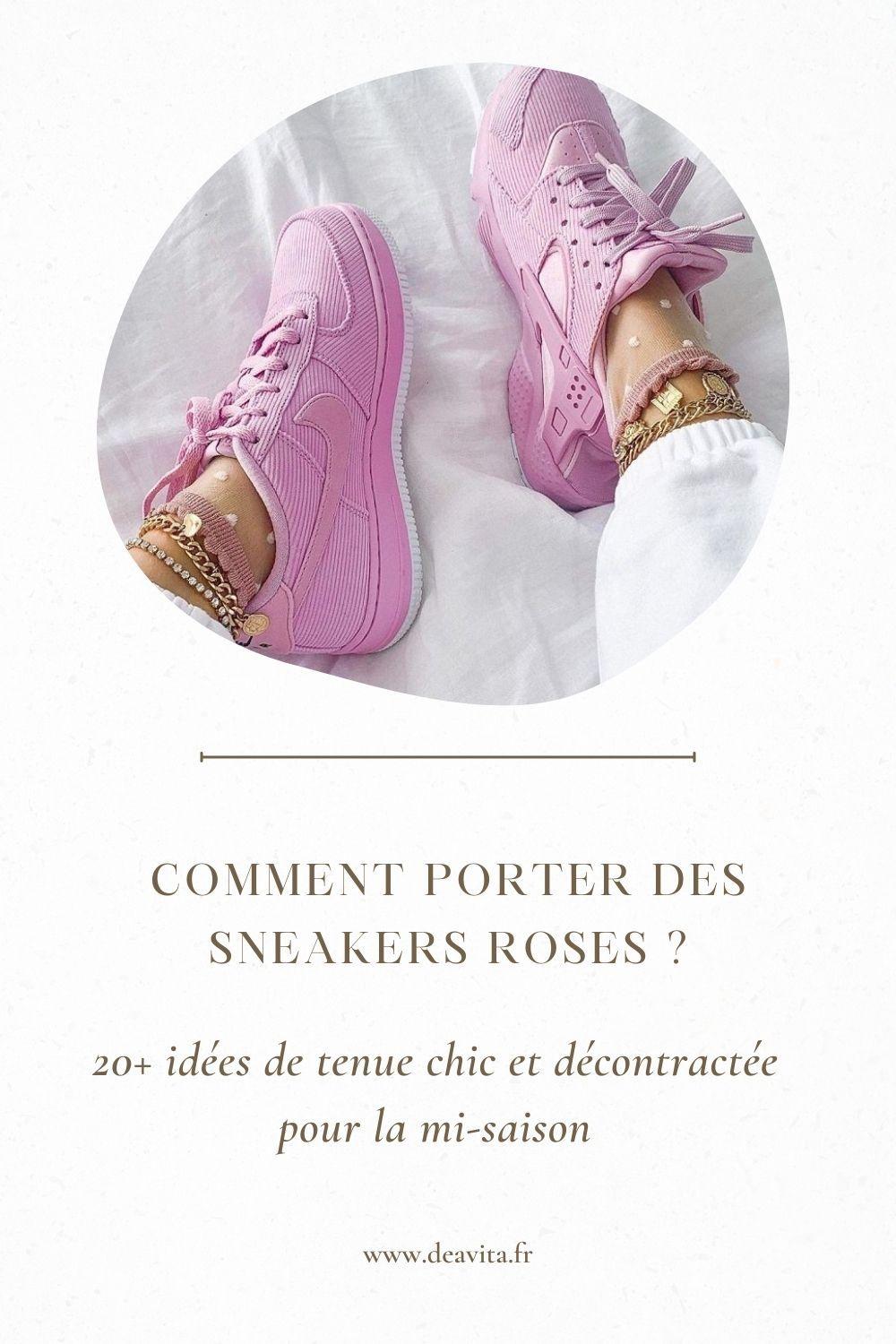 Comment porter des sneakers roses ? 20+ idées de tenue chic et décontractée pour la mi-saison 