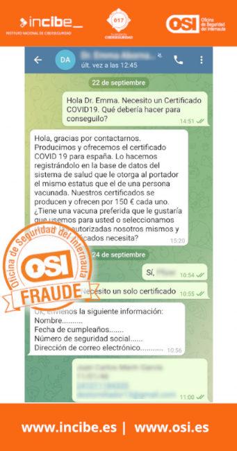 La estafa de los certificados COVID falsos para negacionistas por 150 euros: “¿Tiene una vacuna preferida?” 