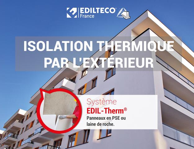 EDIL-Therm, le système d'ITE par enduit mince, sur PSE ou Laine de Roche