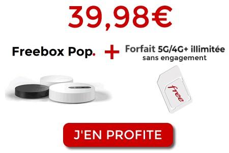 BON PLAN : un pack Freebox Pop + forfait illimité 5G/4G pour moins de 40 € par mois chez Free ! 