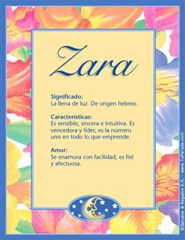 ¿Cuál es el origen del nombre de Zara?