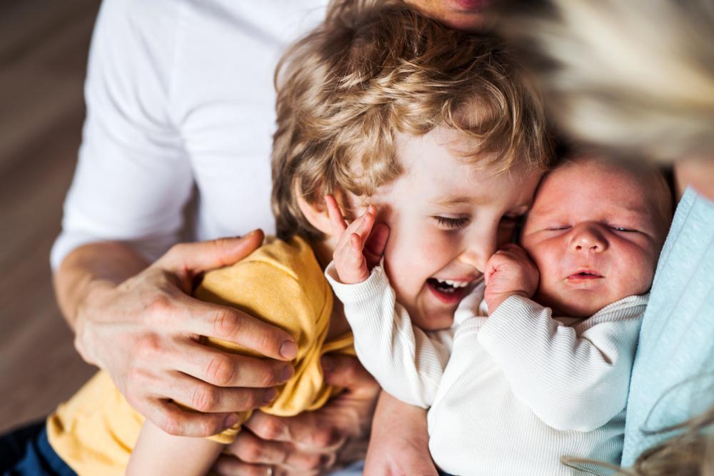  You have a brother or a sister!  Smiling reactions of young children