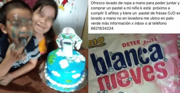 He wanted to wash clothes to pay for his son's cake;She didn't imagine what social networks would do