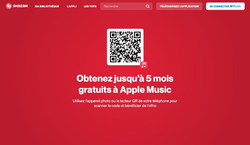 Shazam permet d'obtenir 5 mois d'Apple Music gratuits (6 mois via l'achat d'AirPods) 