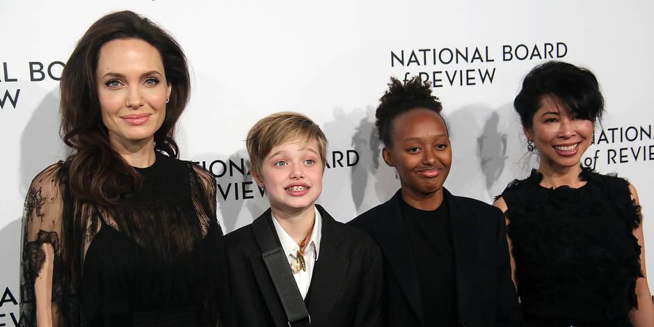 Angelina Jolie and her daughters Shiloh and Zahara, hand in hand to tread the Roman red carpet