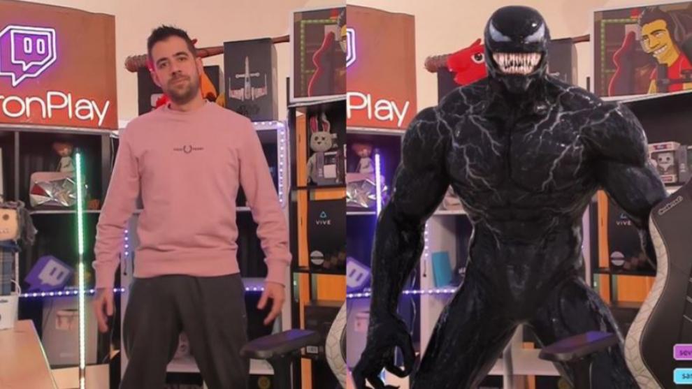 AuronPlay se transforma en directo en Venom para promocionar la película de Sony 