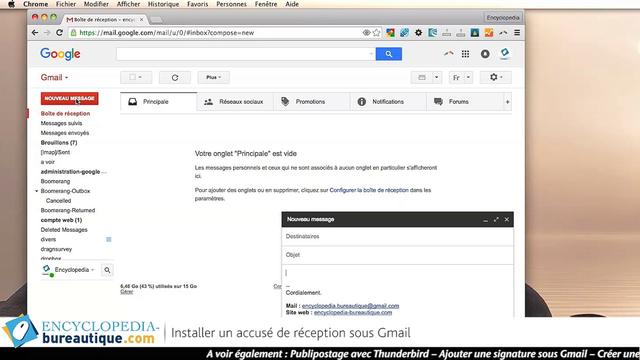 Comment mettre un accusé réception d’email sur Gmail