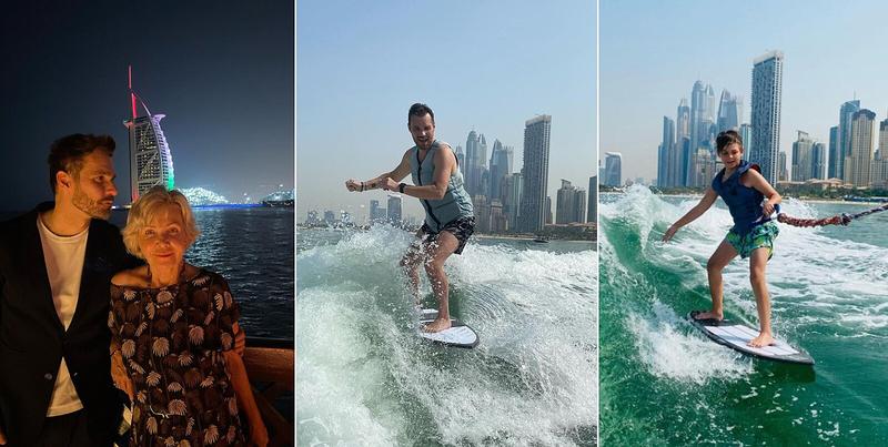 What father, such a son?This is how he rolls on Wakesurf in Dubai Mares and his son Mates