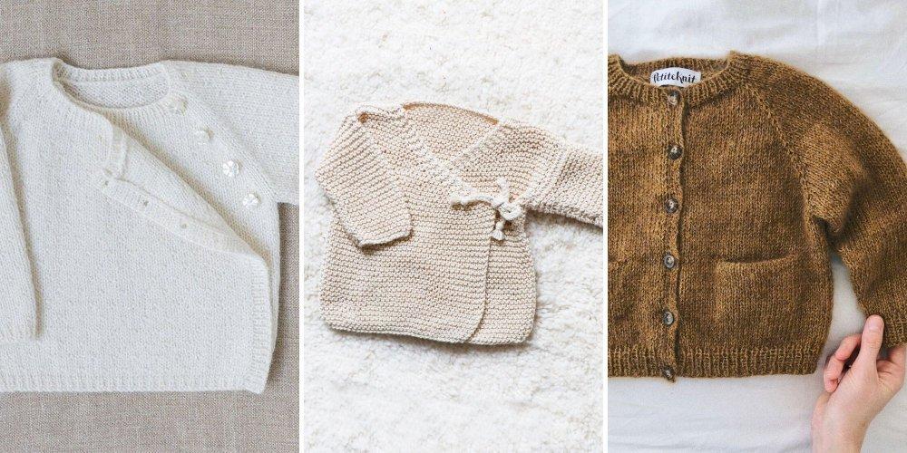 Nos patrons préférés pour tricoter un cardigan pour bébé