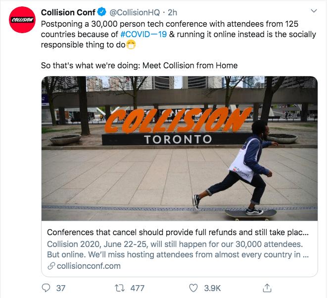 Collision to return to in-person format this year with Toronto conference 