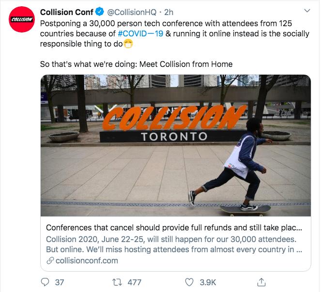 Collision to return to in-person format this year with Toronto conference