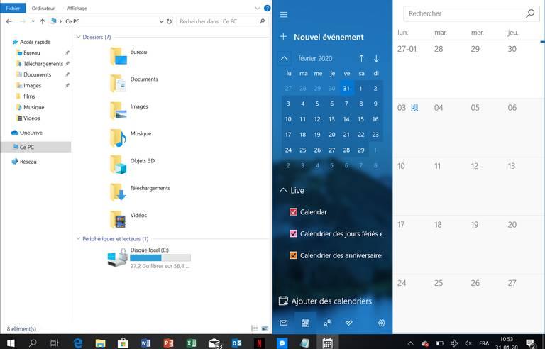 Un raccourci pour partager son écran en deux zones sous Windows