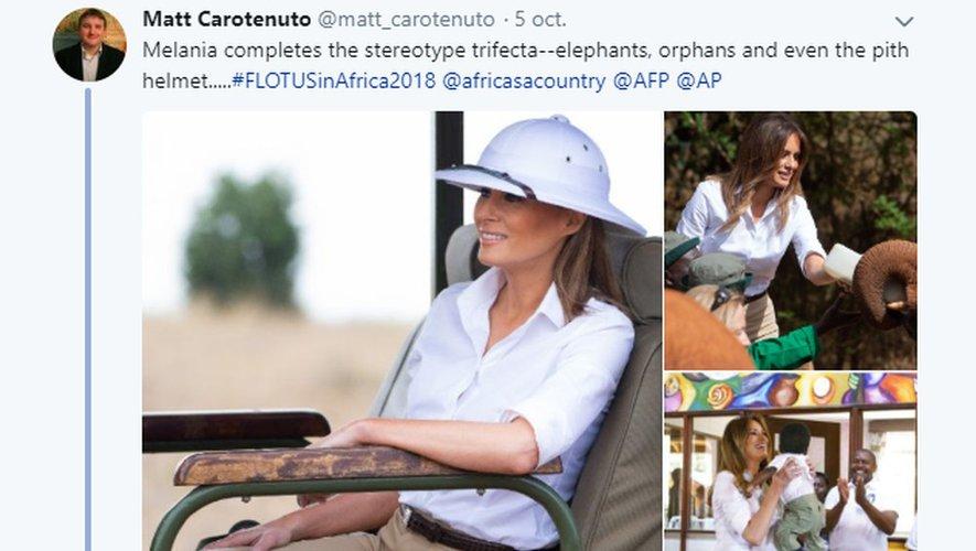 La tenue coloniale de Melania Trump fait polémique lors de son voyage au Kenya 