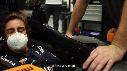 Alonso's unmissable reaction when sitting in his car for Indy 500