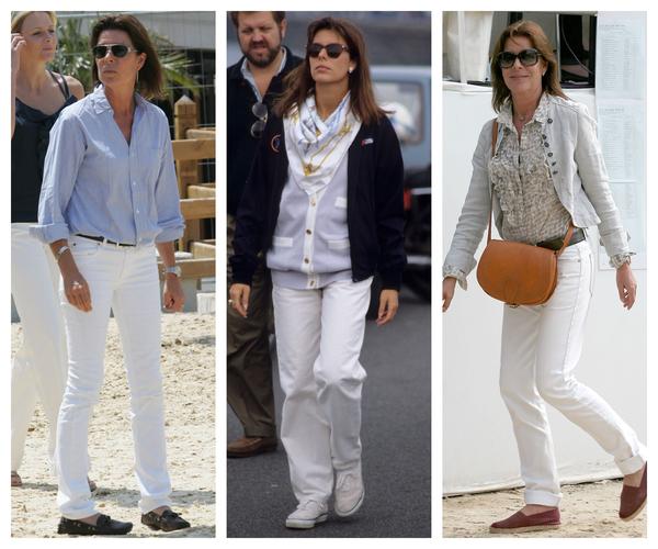 Carolina de Mónaco y el look casual perfecto para el otoño: pantalones vaqueros anchos y zapatillas 