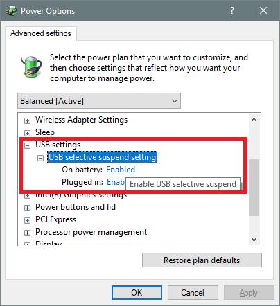What is the USB selective suspension function?How to activate or deactivate it?