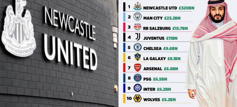 El Newcastle es el nuevo rico de la Premier: ¡hasta once veces más que la fortuna del Manchester City!