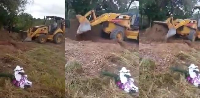 La Nación Indigna entierro de docente con un tractor por COVID 