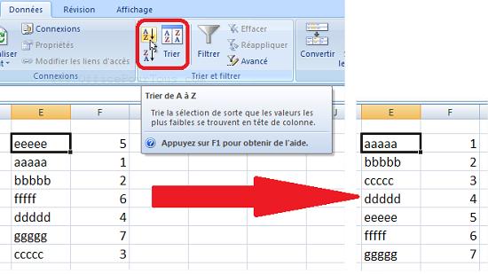 Comment trier les données d'une colonne ou d'une ligne sur Excel ? 