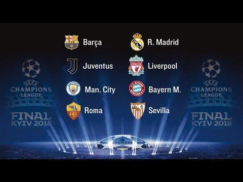 The draw for the quarterfinals of the Champions League, live