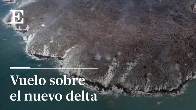 Vídeo | Vuelo sobre el delta creado por el volcán de Cumbre Vieja en La Palma 