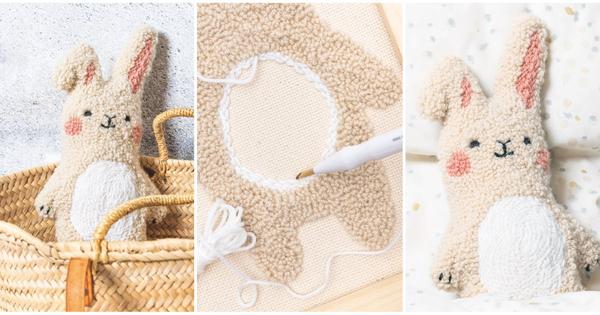 Punch Needle : coudre un doudou en forme de lapin