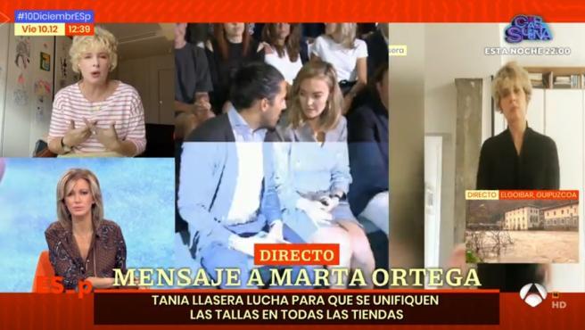 Tania Llasera aparece en 'Espejo público' para reclamar la unificación de tallas en todas las tiendas de ropa