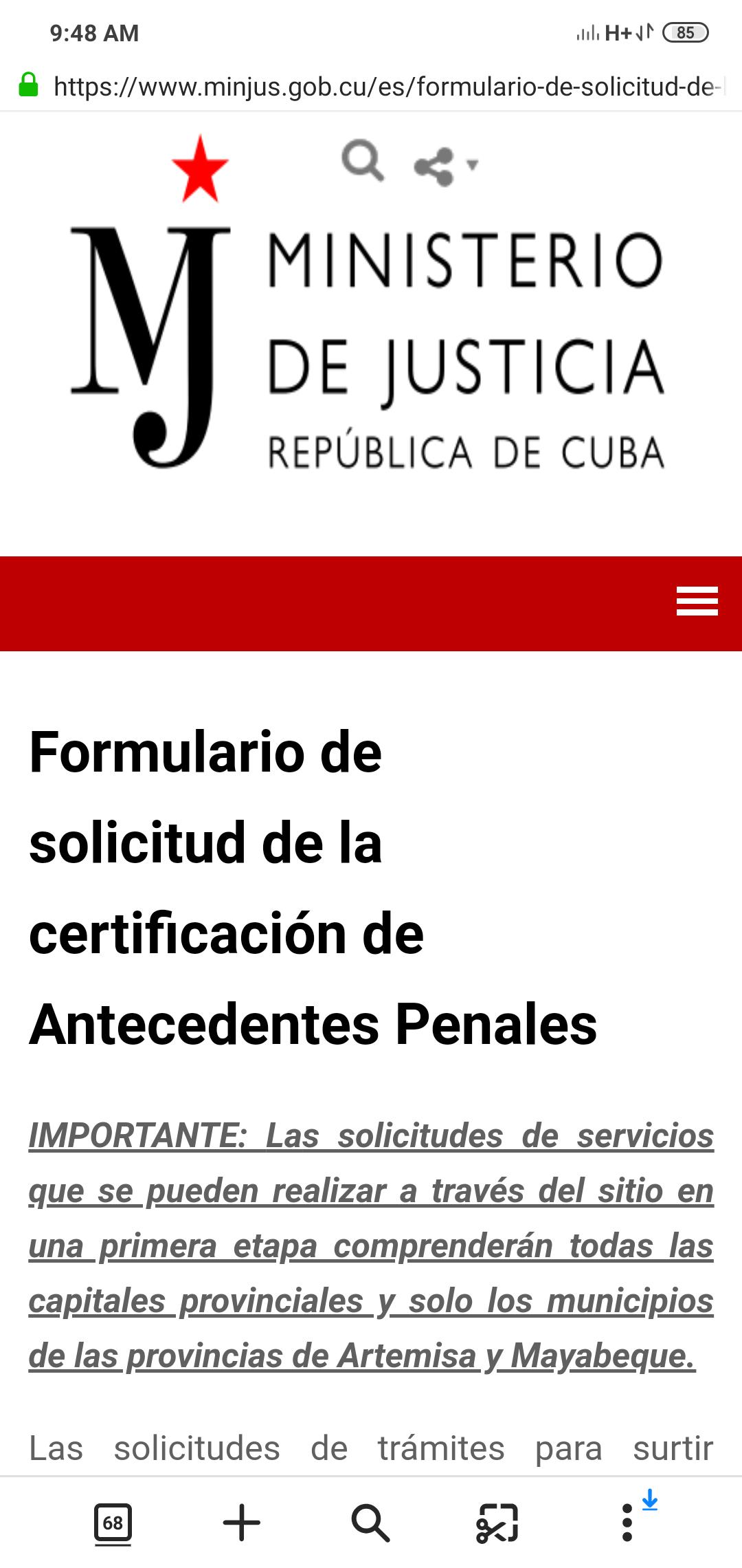 Informan sobre proceso de solicitud de Antecedentes Penales en La Habana (Listado de Oficinas)