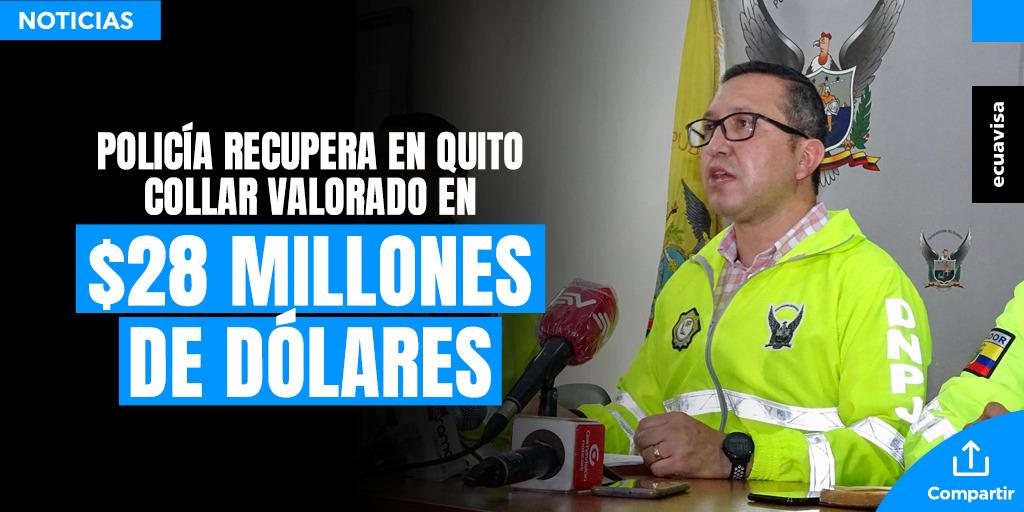 Detienen en Quito a sujetos que intentaban vender una joya valorada en $28 millones