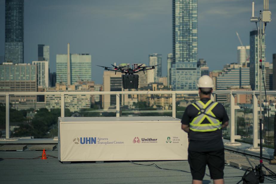 Bromont Unither Bioélectronique Pionnière du transport de poumons par drone