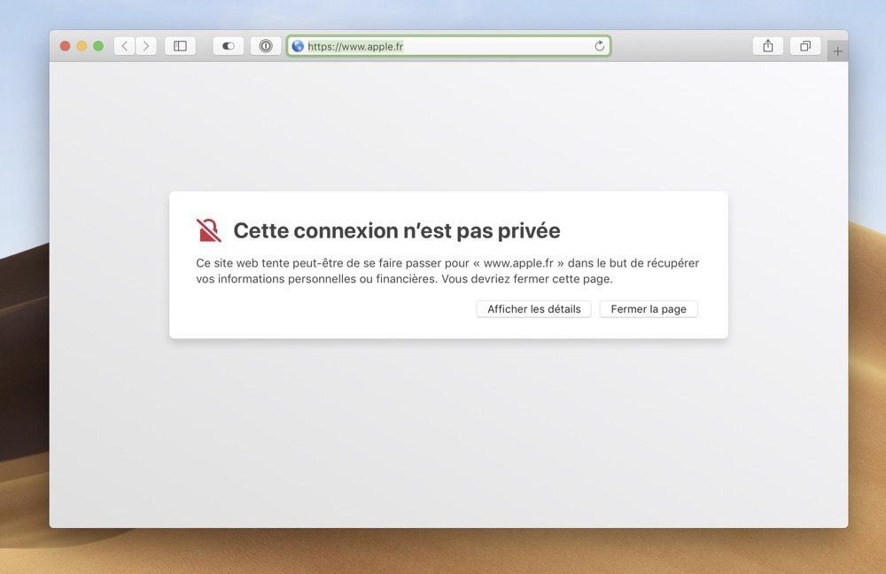 Oups, une erreur de certificat HTTPS sur le site d’Apple 🤭 [MàJ] | MacGeneration