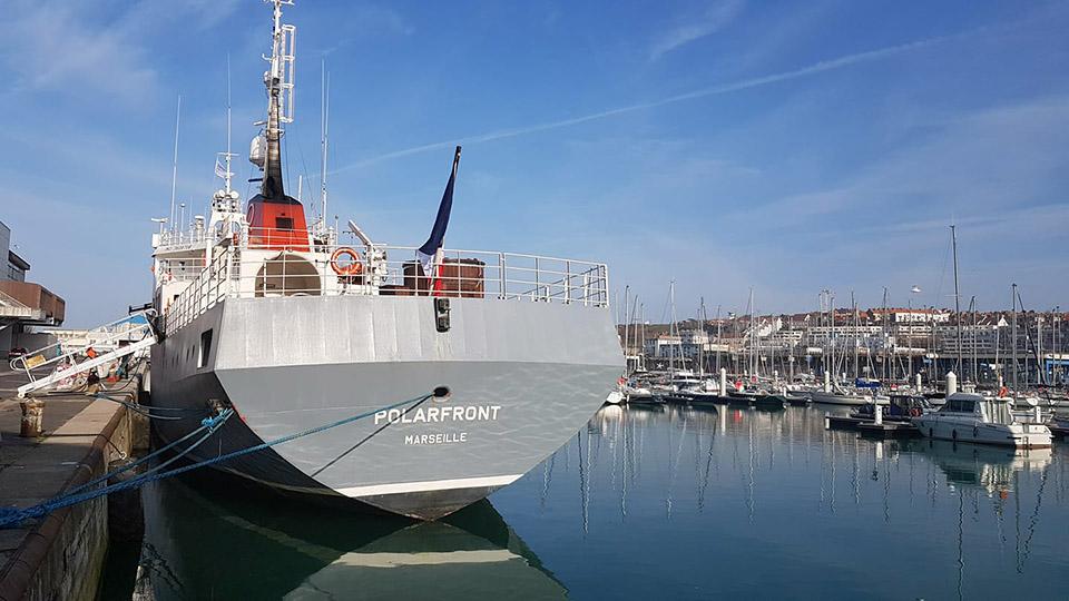The cruise ship "Polarfront" back in its Boulonnais cradle
