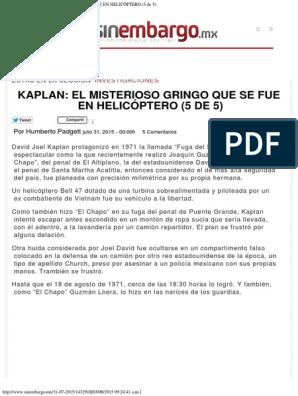 KAPLAN: EL MISTERIOSO GRINGO QUE SE FUE EN HELICÓPTERO (5 de 5) - SinEmbargo MX