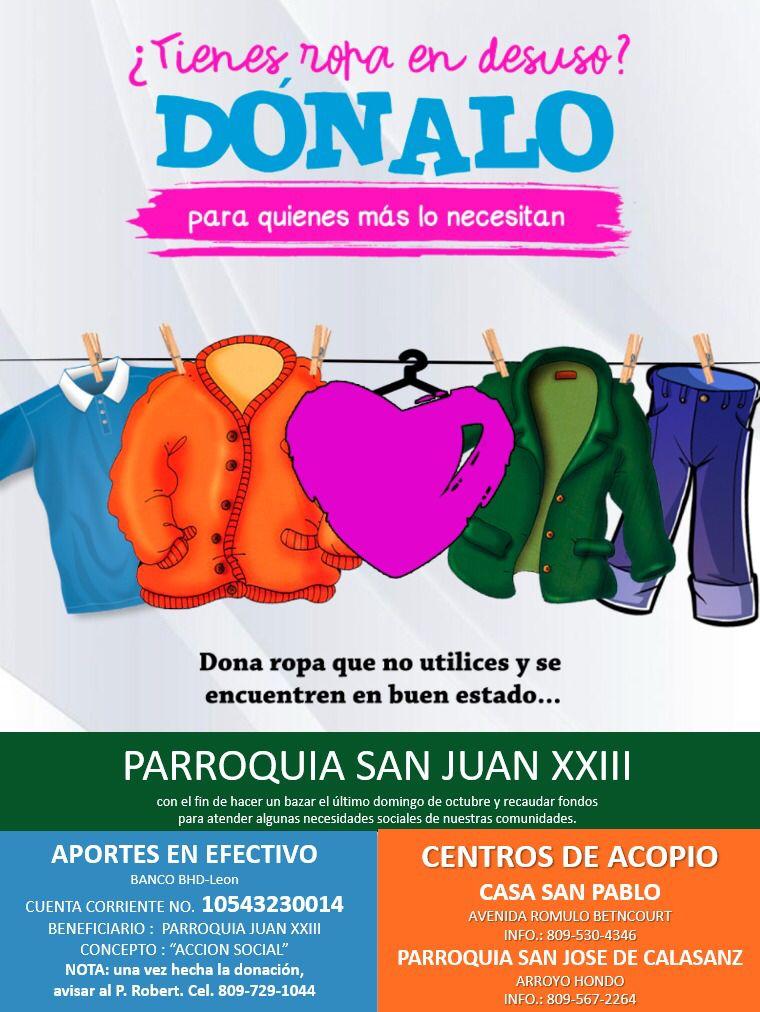 Parroquia San Juan XXIII invita a donar ropa para quienes más lo necesiten