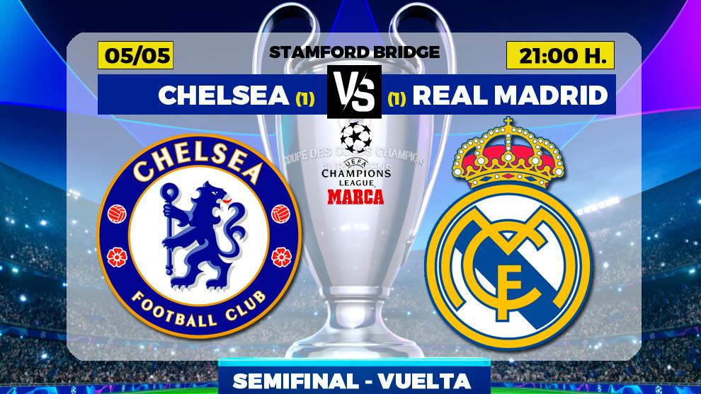 Chelsea - Real Madrid: schedule, channel and where to watch the Champions League semifinal match on TV today 