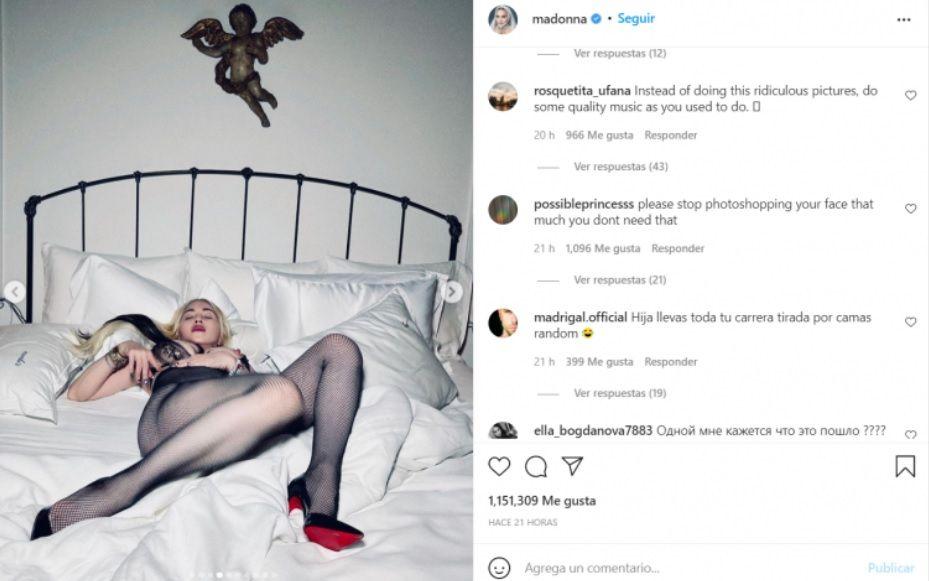 Madonna gets naked on Instagram;her fans criticize her photoshop on her face