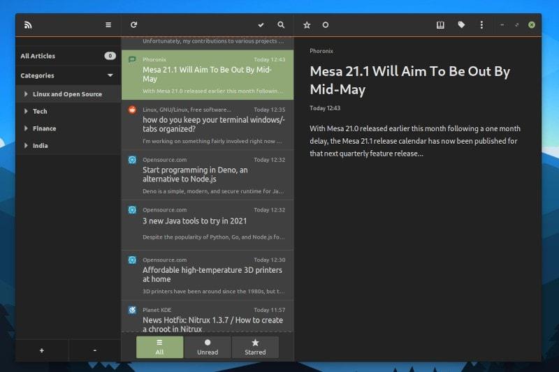 NewsFlash: A Modern Open-Source Feed Reader With Feedly Support