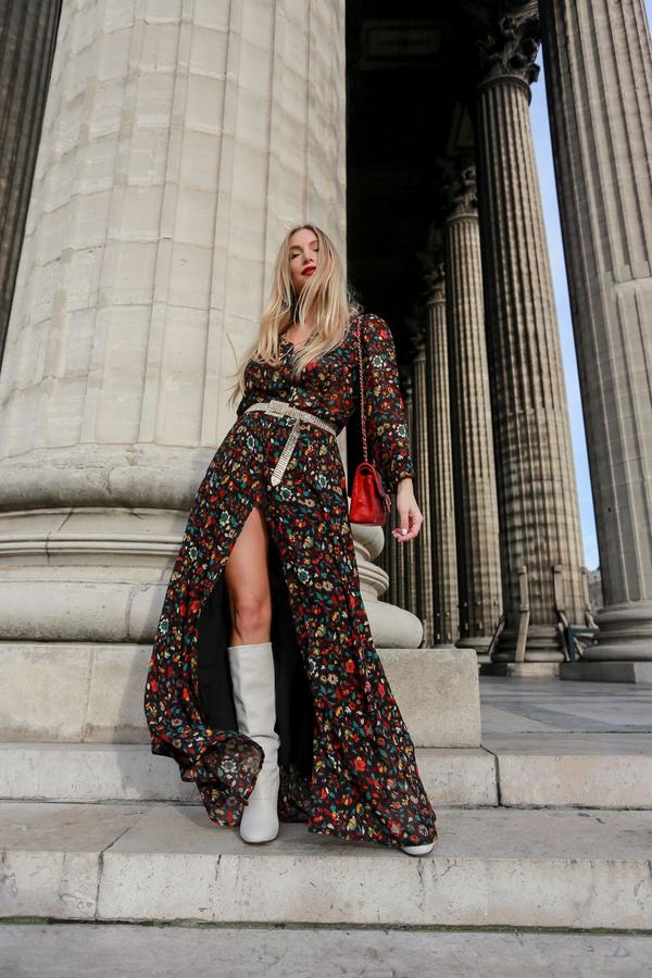 How to wear the long dress in winter without freezing, according to Pinterest? 