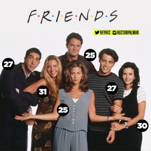 Esta es la edad que tenían los actores de ‘Friends’ cuando empezó la serie 