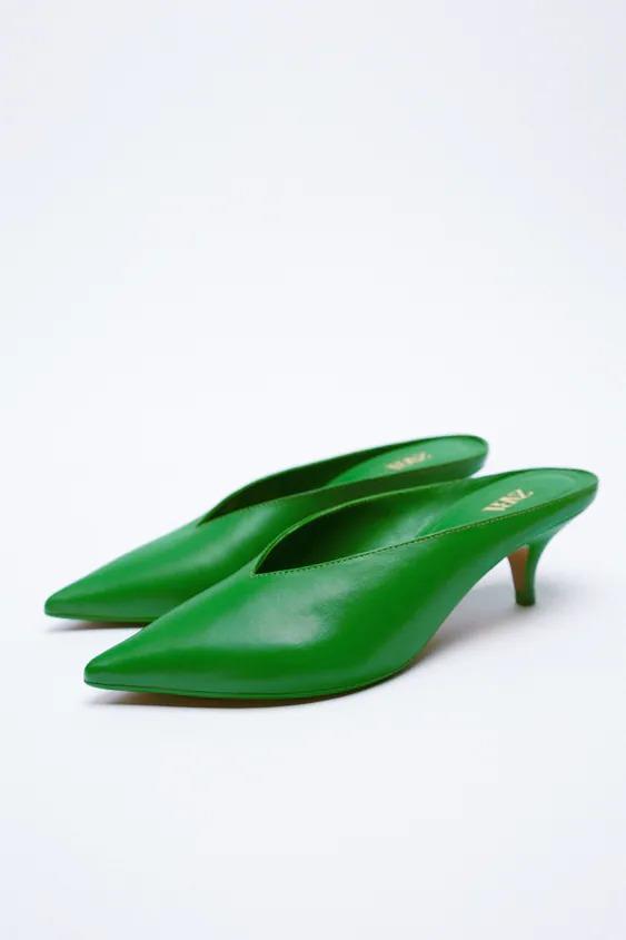 Los zapatos de tacón cómodo de Zara que van a arrasar en otoño son verde que te quiero verde
