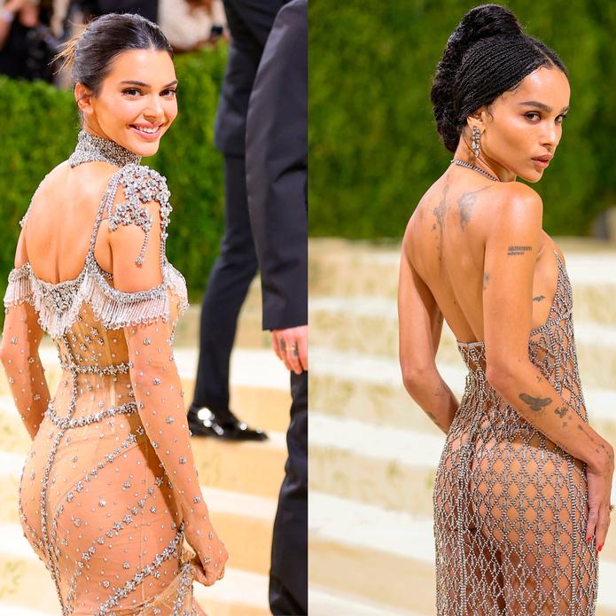 Kendall Jenner y Zoë Kravitz redefinen el vestido nude