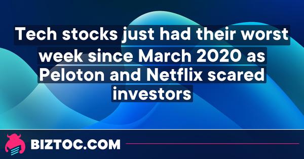 Tech stocks just had their worst week since March 2020 as Peloton and Netflix scared investors