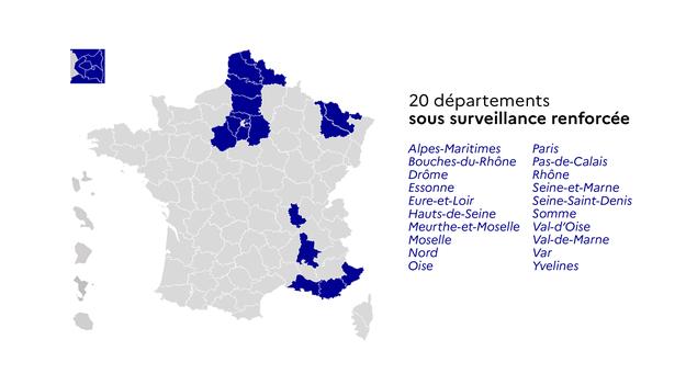 Covid-19 : ces 20 départements sous surveillance en métropole