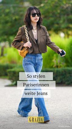 Outfit Frühling 2022: So setzen Pariserinnen weite Jeans in Szene
