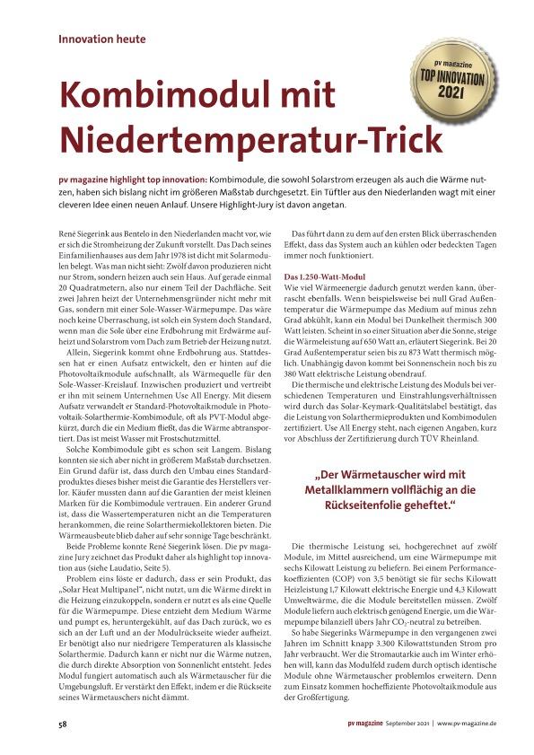 pv magazine highlight top innovation: Kombimodul mit Niedertemperatur-Trick 