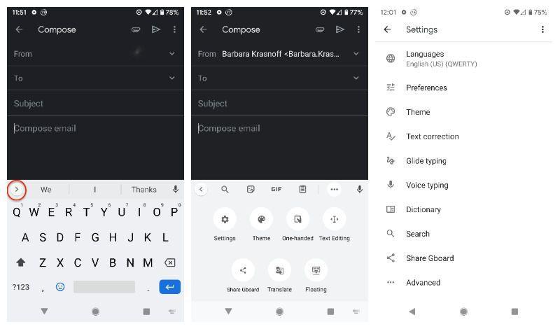 How to switch languages using the Android Gboard keyboard