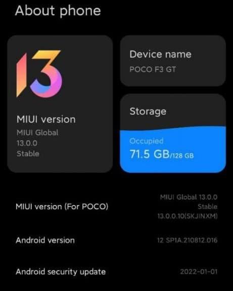 POCO F3 GT grabs MIUI 13 (Android 12) in India - Huawei Central 