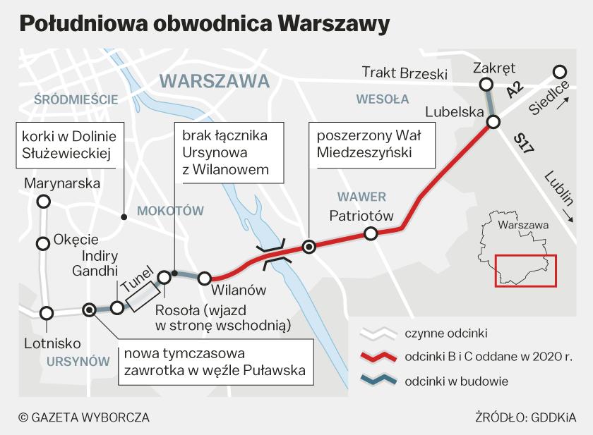[Aktualizacja II] Tunel Południowej Obwodnicy Warszawy bez zasięgu. Według GDDKiA jest dobrze 